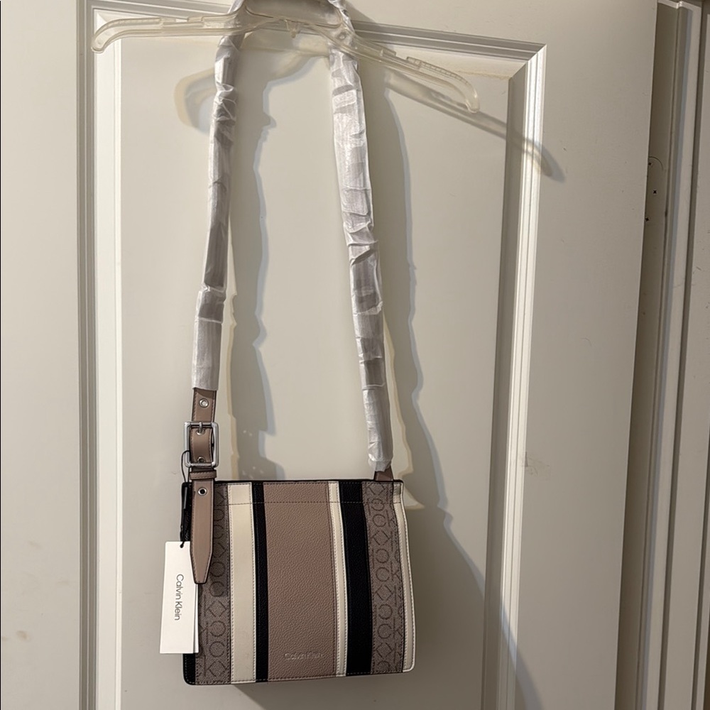 Calvin Klein Tan and Black Crossbody Bag